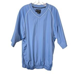 FootJoy Pullover Golf V-Neck Windbreaker Jacket Pockets Light Blue Size Large